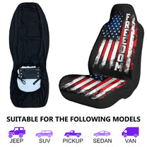 American Freedom Flag Patriotic Design - Personalized Car Seat Cover