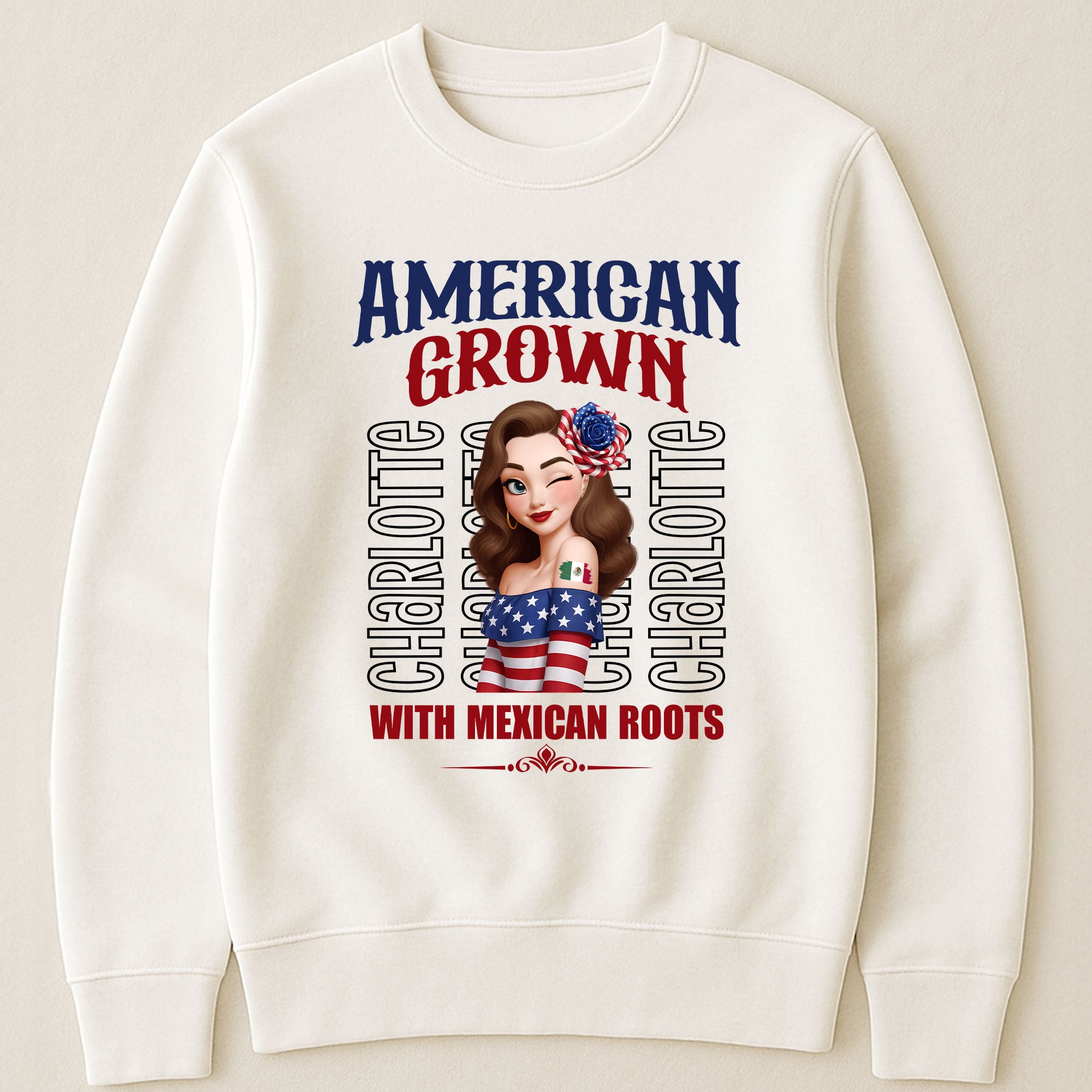 American Grown With Mexican Puerto Rican Cuban Hispanic Roots - Personalized Shirt