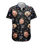American Independence Day With Paw Print - Personalized Photo Hawaiian Shirt