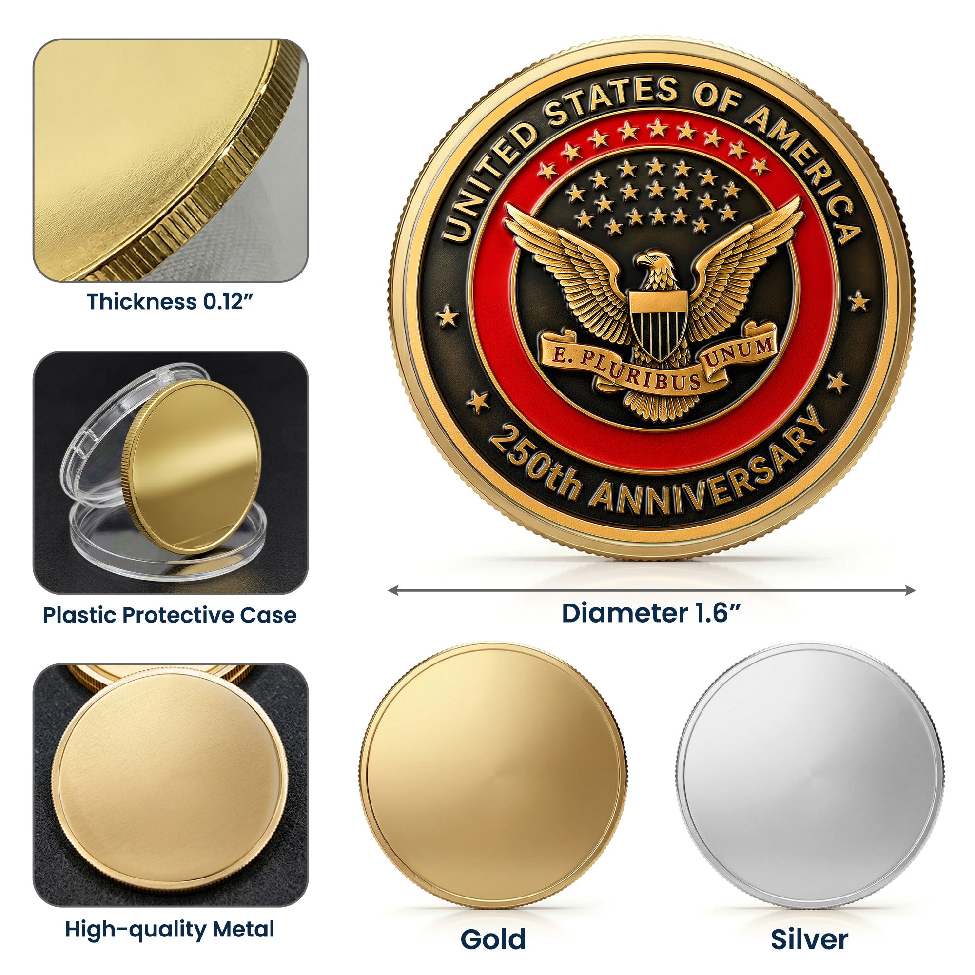 American Symbol 250 Years Of Freedom Great Seal - Coin