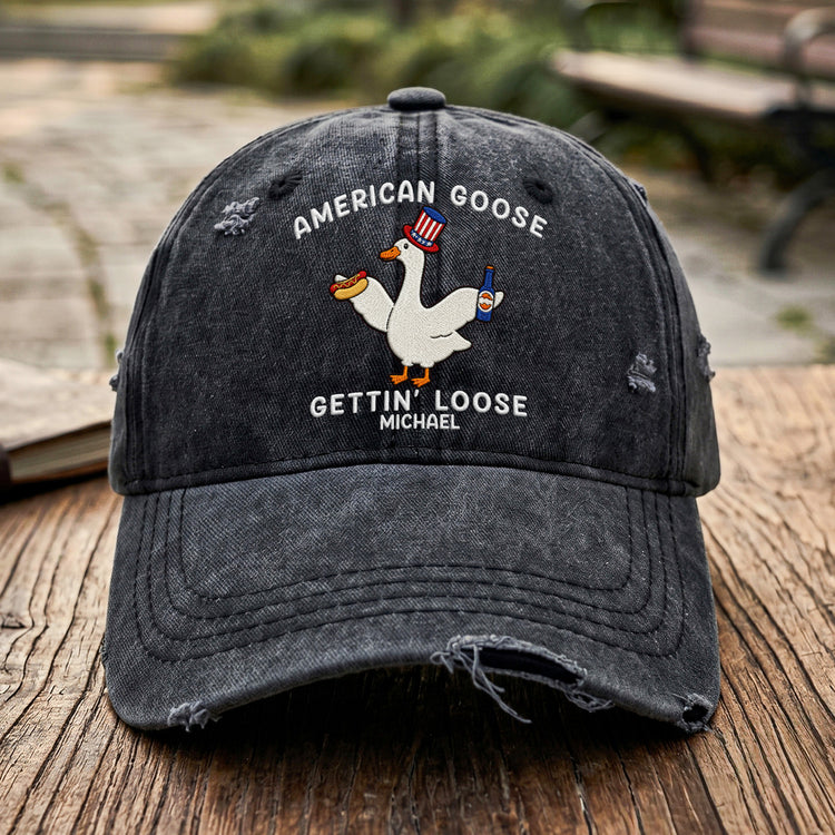 American-Goose-Gettin'-Loose-Funny-Personalized-Cap-1