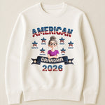 American_Grandma_Faux_Pattern_Personalized_Shirt_3