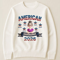 American_Grandma_Faux_Pattern_Personalized_Shirt_3