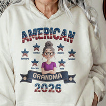 American_Grandma_Faux_Pattern_Personalized_Shirt_6