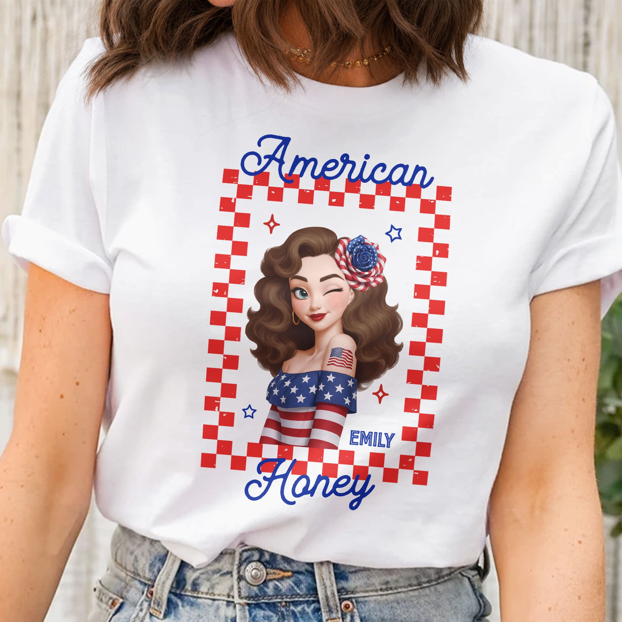 American-Honey-Red,-White-&-250-Patriotic-Personalized-Shirt-2