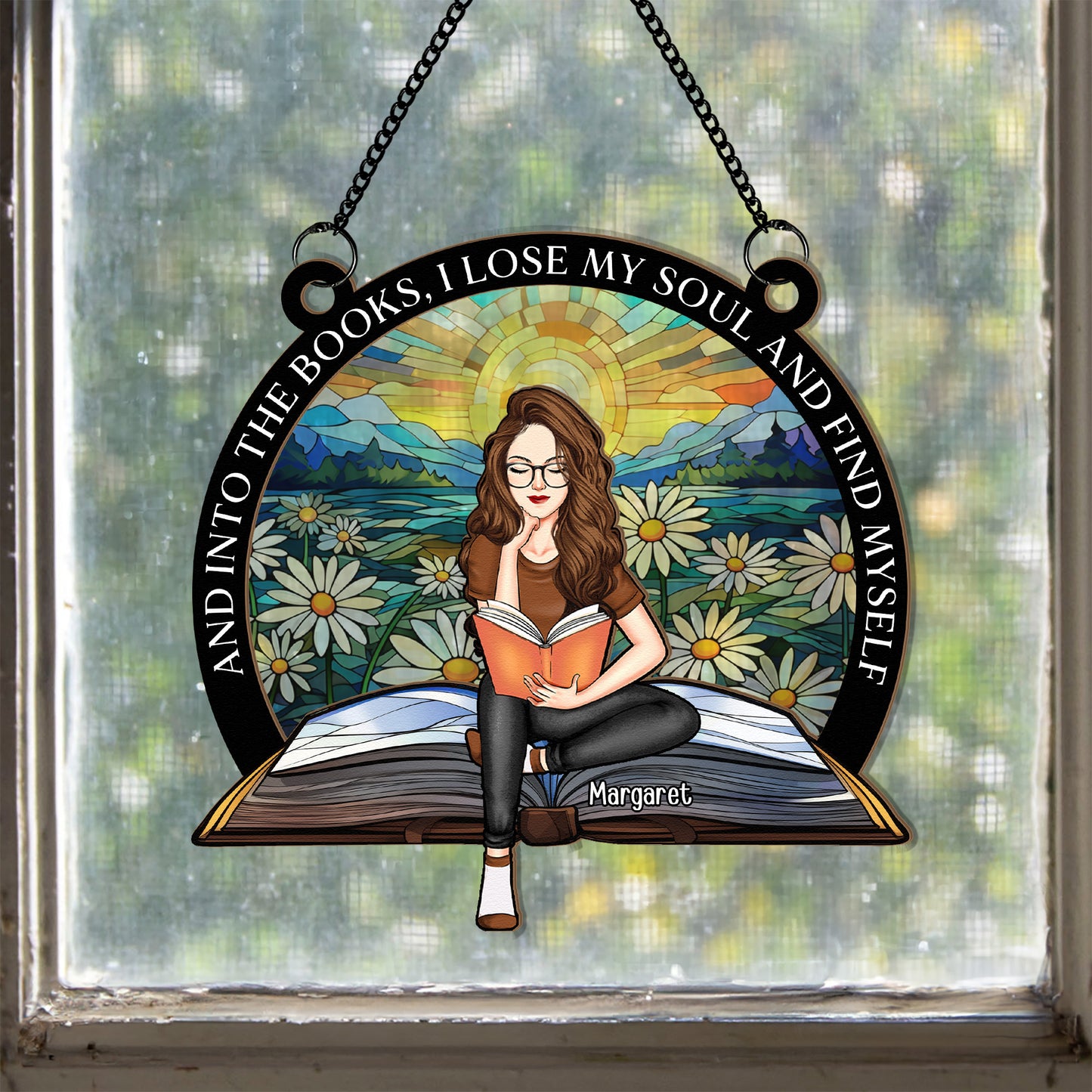 And Into The Books - Personalized Window Hanging Suncatcher Ornament