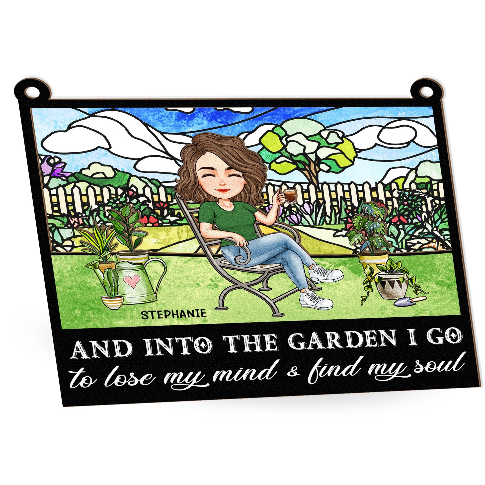 And Into The Garden I Go Gardening - Personalized Window Hanging Suncatcher Ornament