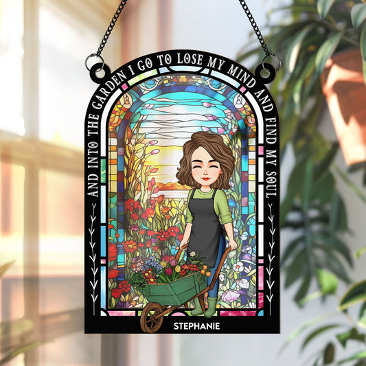 And Into The Garden I Go - Personalized Window Hanging Suncatcher Ornament