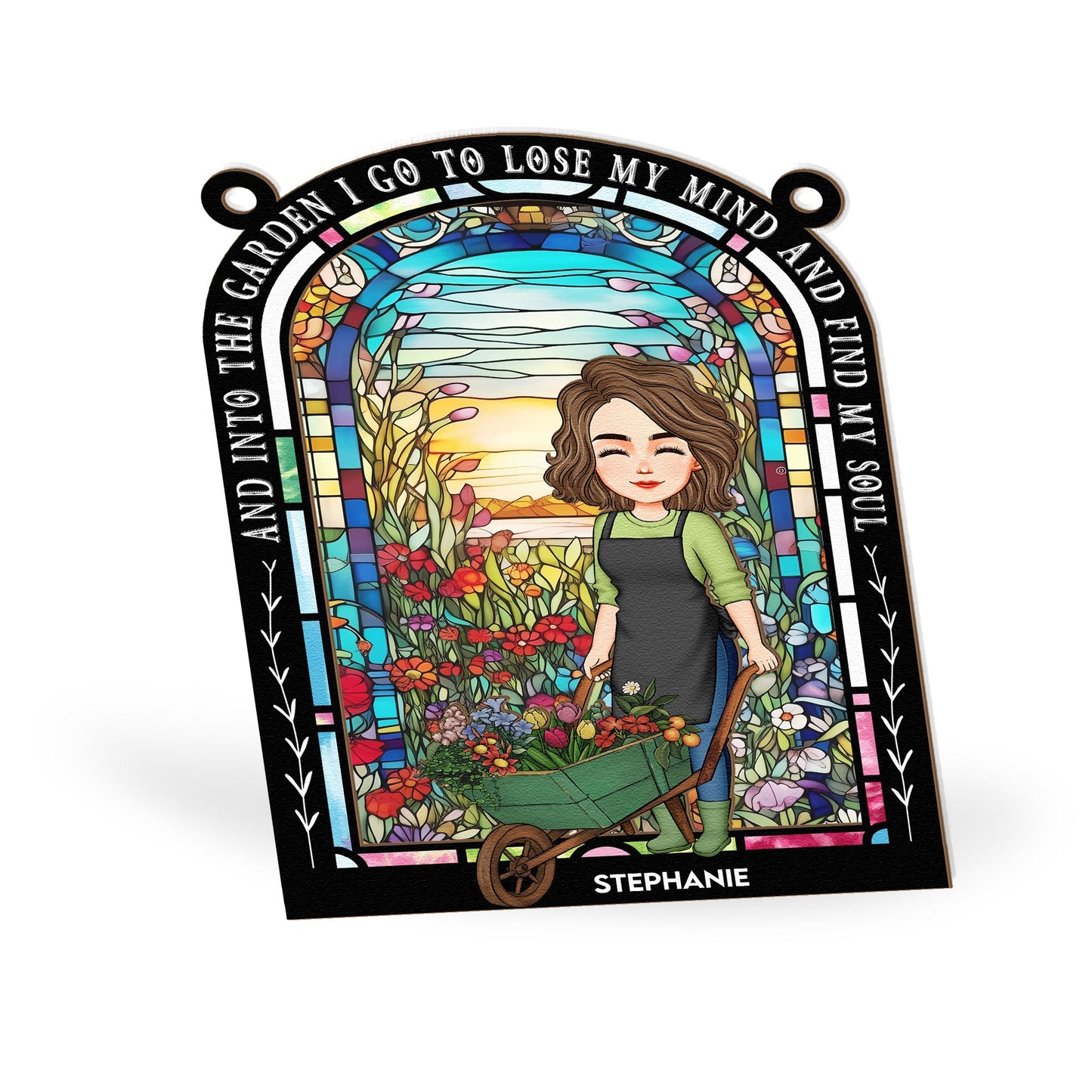 And Into The Garden I Go - Personalized Window Hanging Suncatcher Ornament