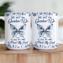 And Into The Garden I Go To Lose My Mind Toile De Jouy Butterfly - Personalized Mug