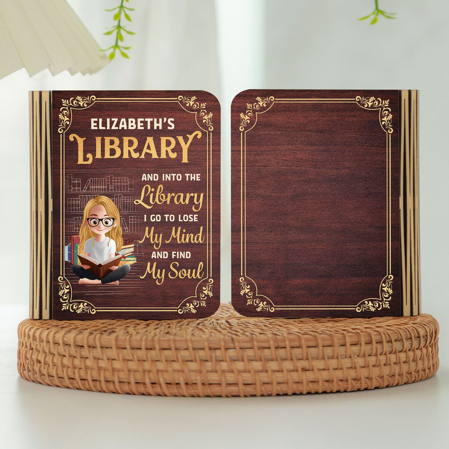 And Into The Library I Go To Lose My Mind And Find My Soul - Personalized Book Lamp