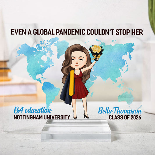 And Off She Went To Change The World - Personalized Acrylic Plaque