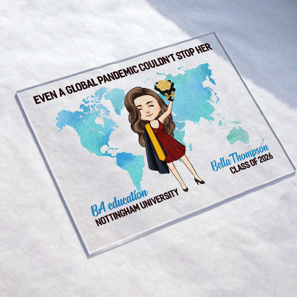 And Off She Went To Change The World - Personalized Acrylic Plaque