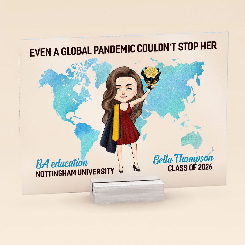 And Off She Went To Change The World - Personalized Acrylic Plaque