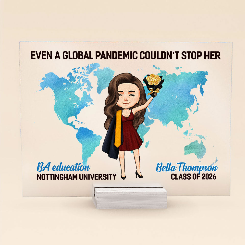 And Off She Went To Change The World - Personalized Acrylic Plaque