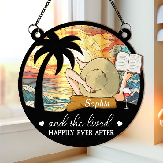 And She Lived Happily Ever After - Personalized Window Hanging Suncatcher Ornament