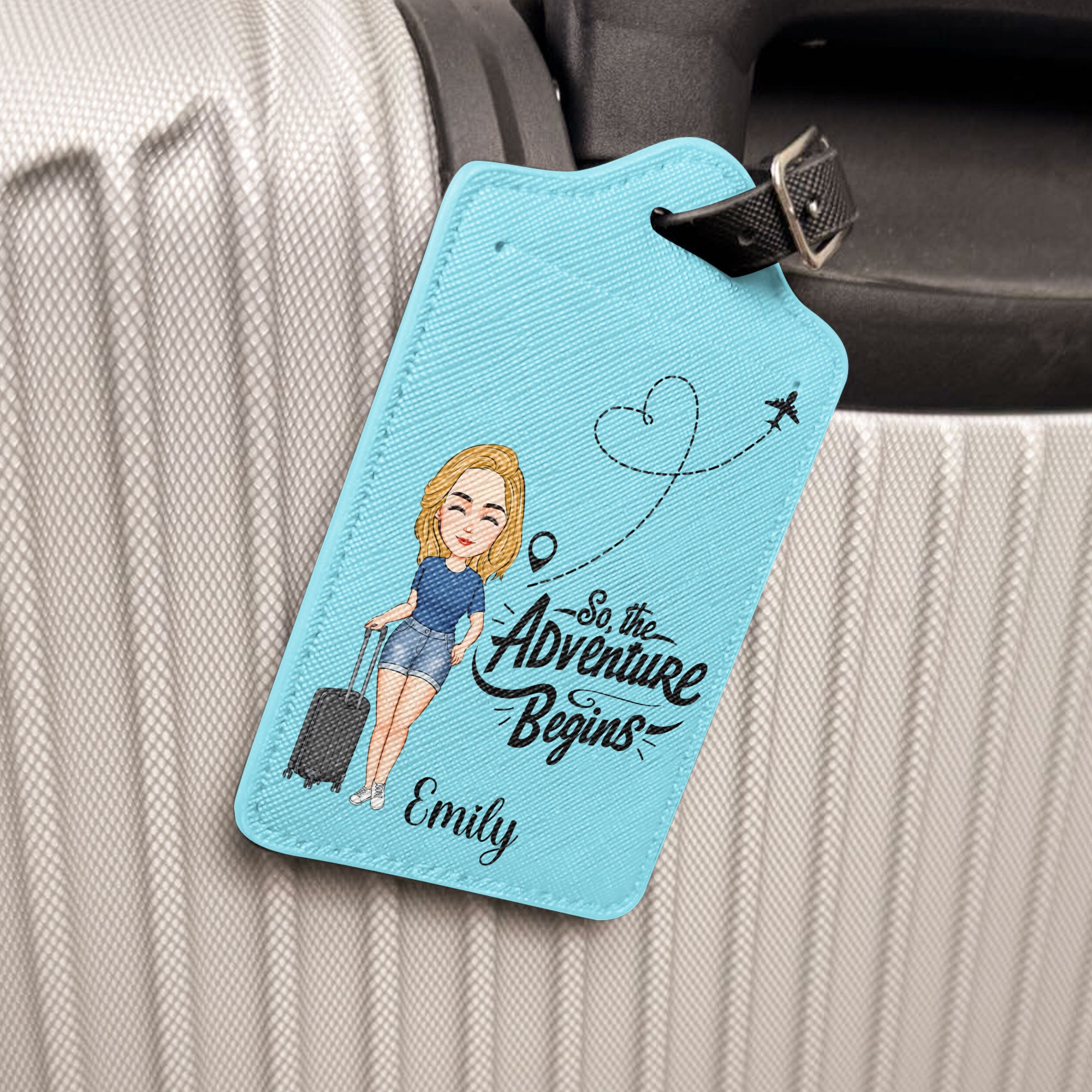 And So The Adventure Begin - Personalized Passport Cover And Luggage Tag Travel Set