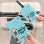 And So The Adventure Begin - Personalized Passport Cover And Luggage Tag Travel Set