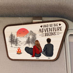 And So The Adventure Begins - Personalized Wooden Car Visor Clip