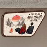 And So The Adventure Begins - Personalized Wooden Car Visor Clip