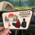 And So The Adventure Begins - Personalized Wooden Car Visor Clip