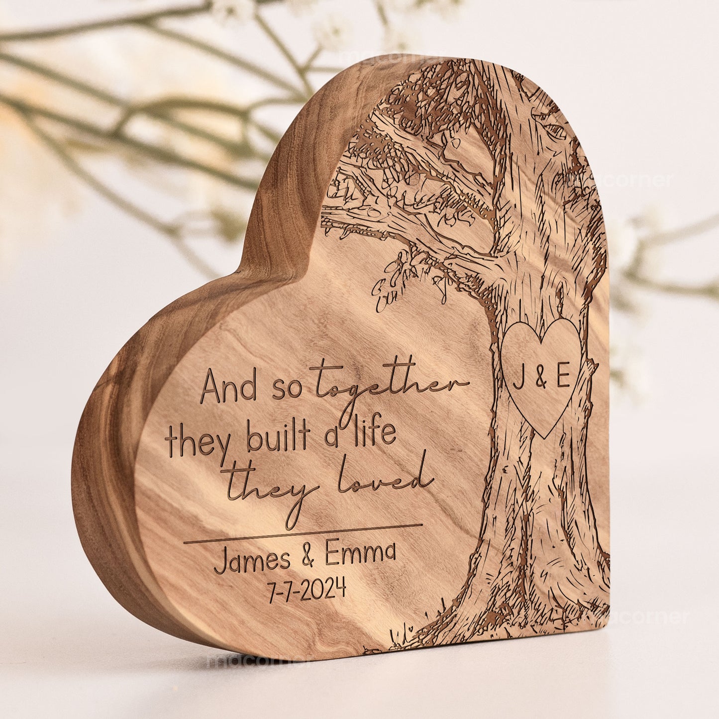 And So Together They Built A Life They Loved - Personalized Engraved Wood Plaque