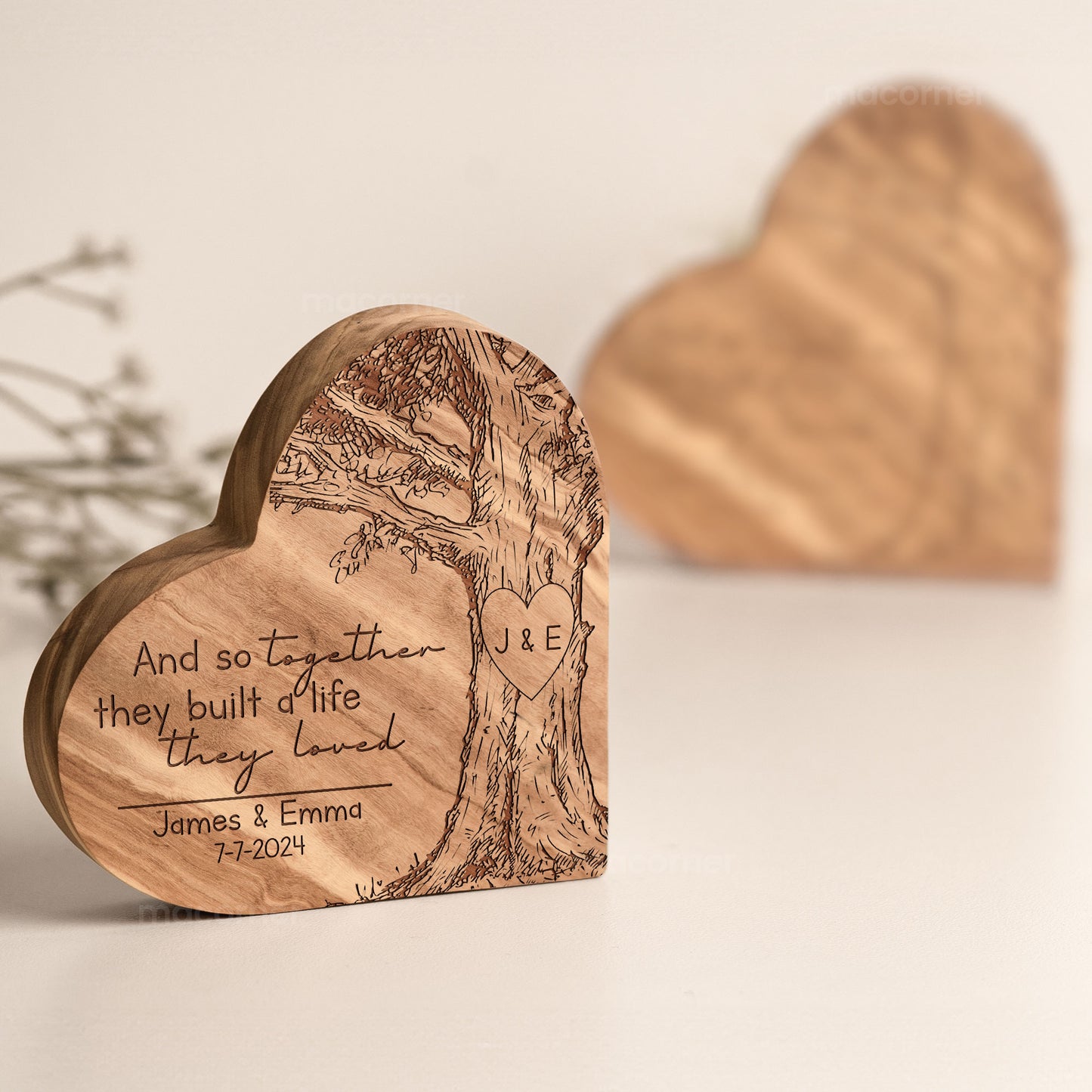 And So Together They Built A Life They Loved - Personalized Engraved Wood Plaque