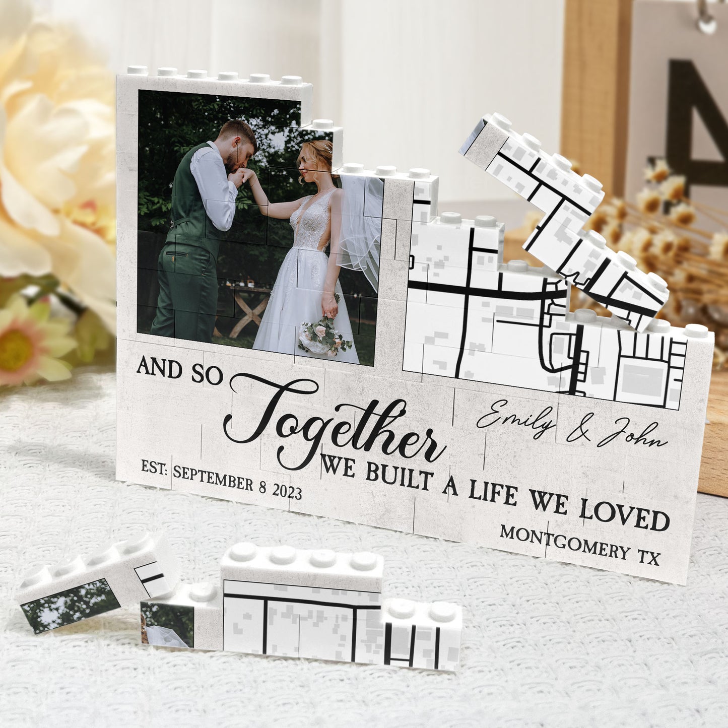 And So Together We Built A Life - Personalized Photo Building Brick