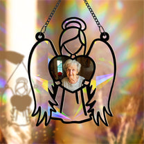 Angel Holds My Loved Ones - Personalized Photo Rainbow Suncatcher