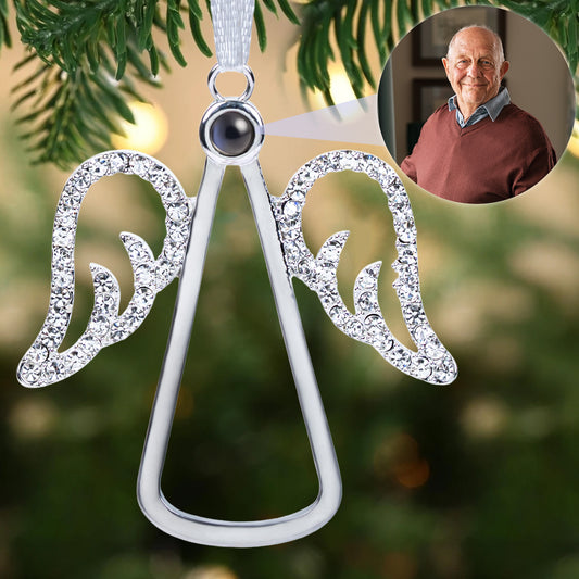 Angel-Shaped Keepsake - Personalized Photo Projection Ornament