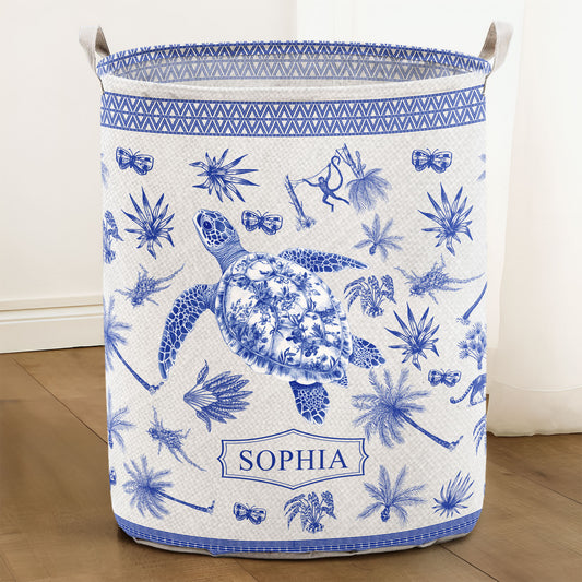 Animal Lovers Chinoiserie Toile De Jouy - Personalized Laundry Storage Basket