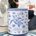 Animal Lovers Chinoiserie Toile De Jouy - Personalized Laundry Storage Basket