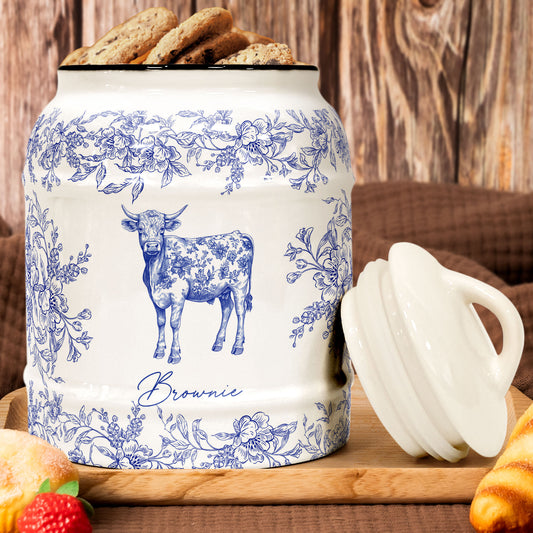 Animal Lovers Chinoiserie Toile De Jouy Version - Personalized Cookie Jar