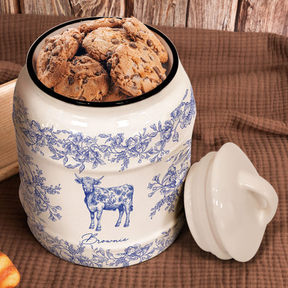 Animal Lovers Chinoiserie Toile De Jouy Version - Personalized Cookie Jar