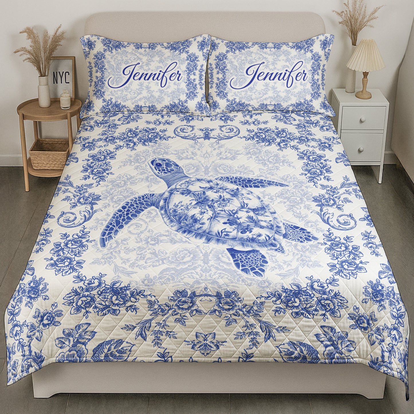 Animal Lovers Vintage Toile De Jouy - Custom Quilt Set