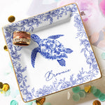 Animal Lovers Vintage Toile De Jouy- Personalized Jewelry Dish