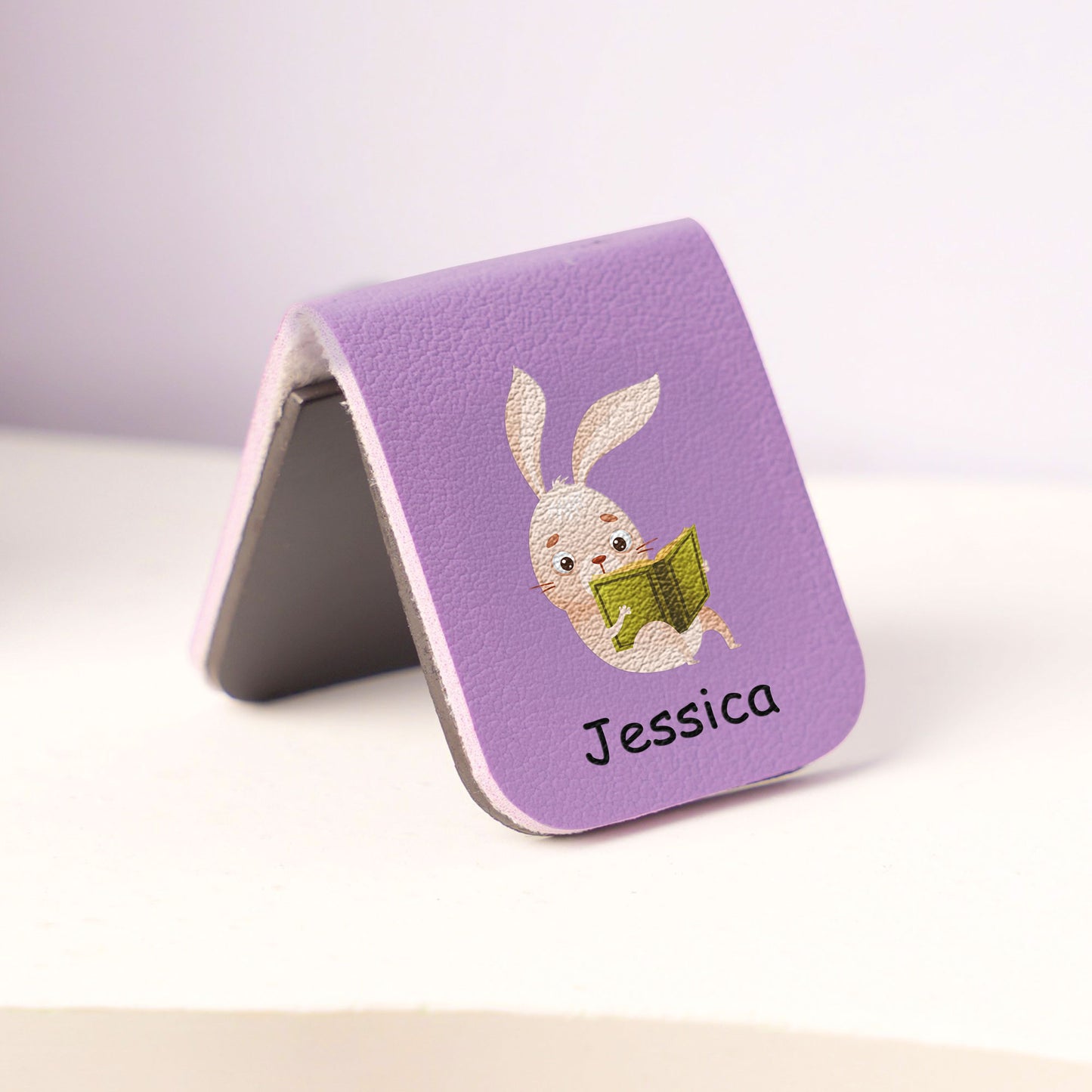 Animal Reading Books, Book Kids - Personalized Leather Magnetic Bookmark