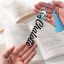 Animal Reading Book, Custom Name Book Lover, Reader For Kids - Custom Acrylic Bookmark