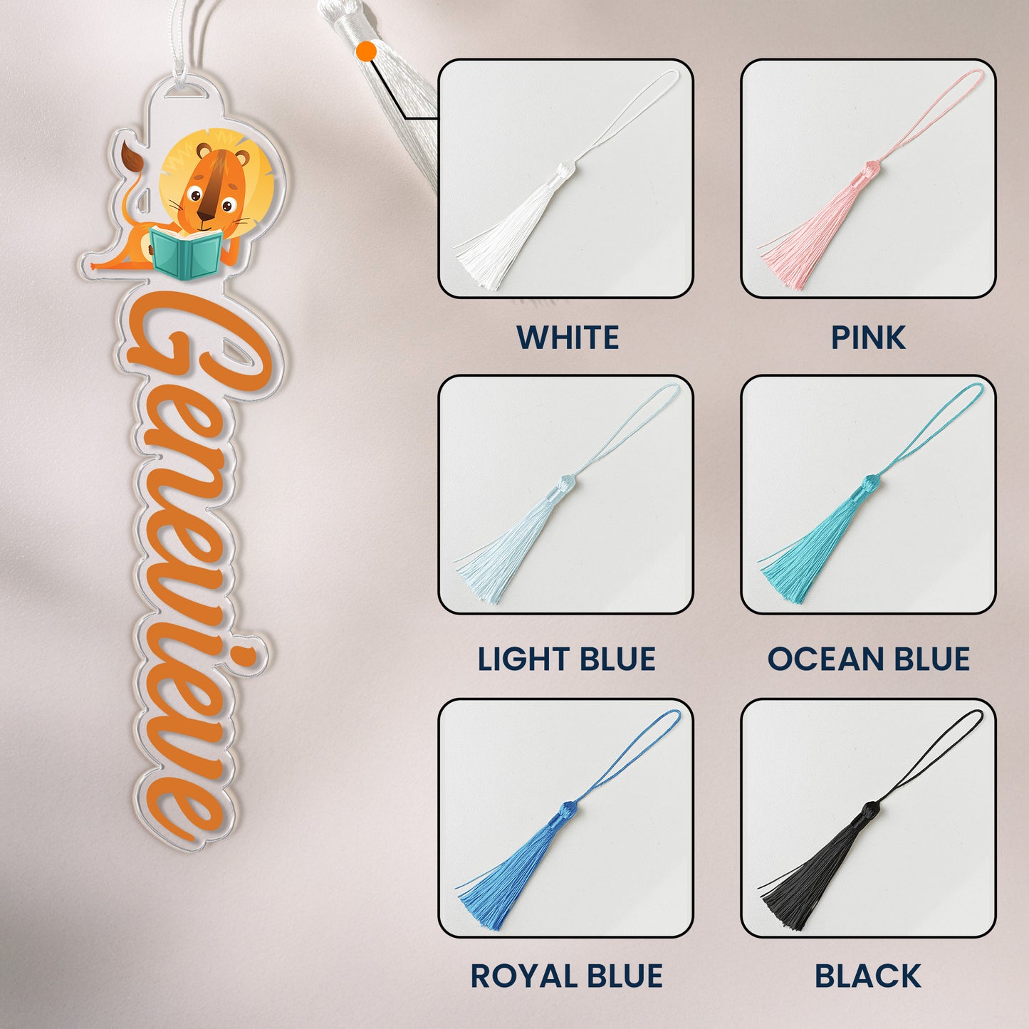 Animal Reading Book, Custom Name Book Lover, Reader For Kids - Custom Acrylic Bookmark