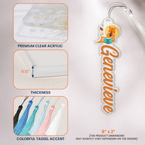 Animal Reading Book, Custom Name Book Lover, Reader For Kids - Custom Acrylic Bookmark