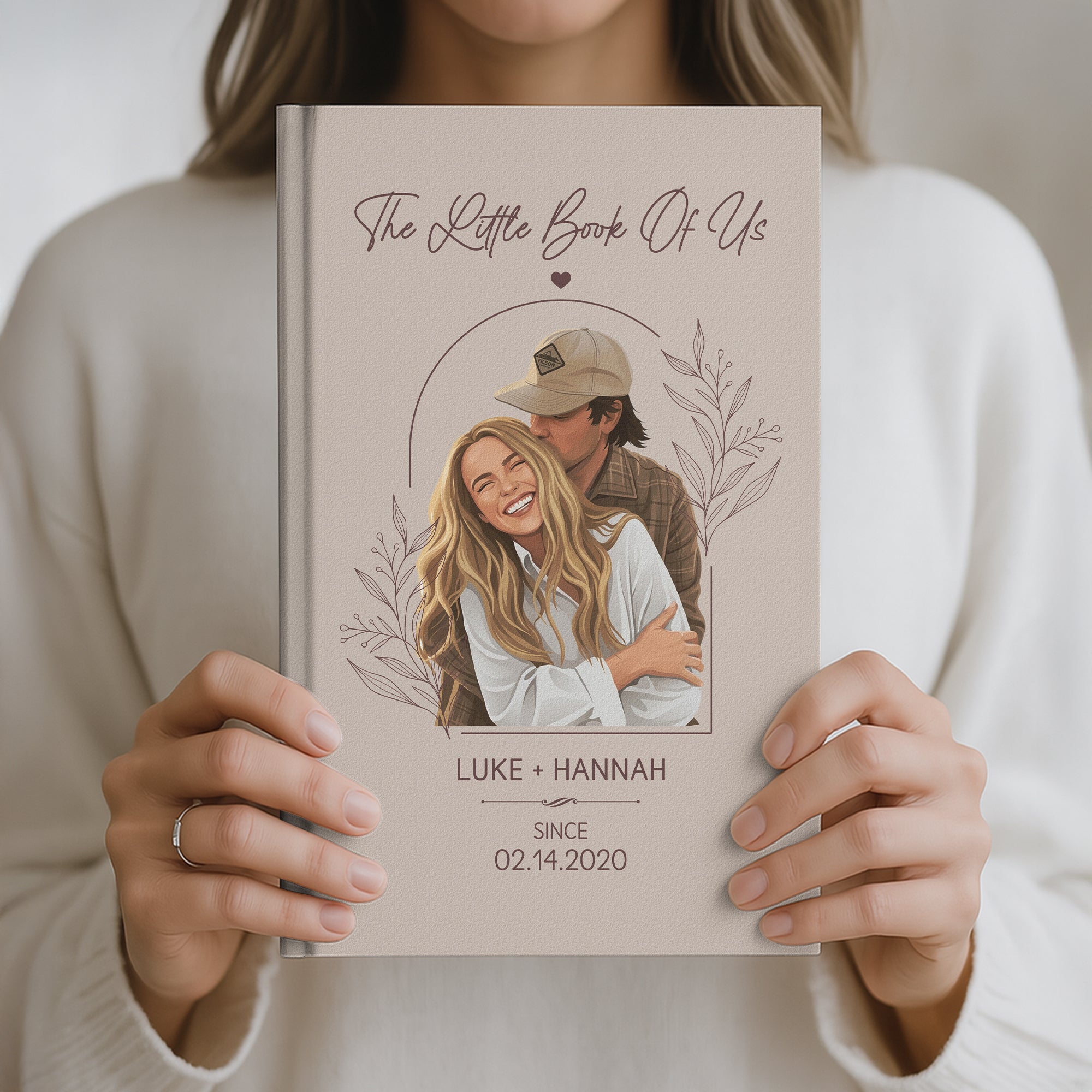 Anniversary Gifts - Custom Photo Couples Portrait Faceless Art - The Story Of Us - Personalized Journal