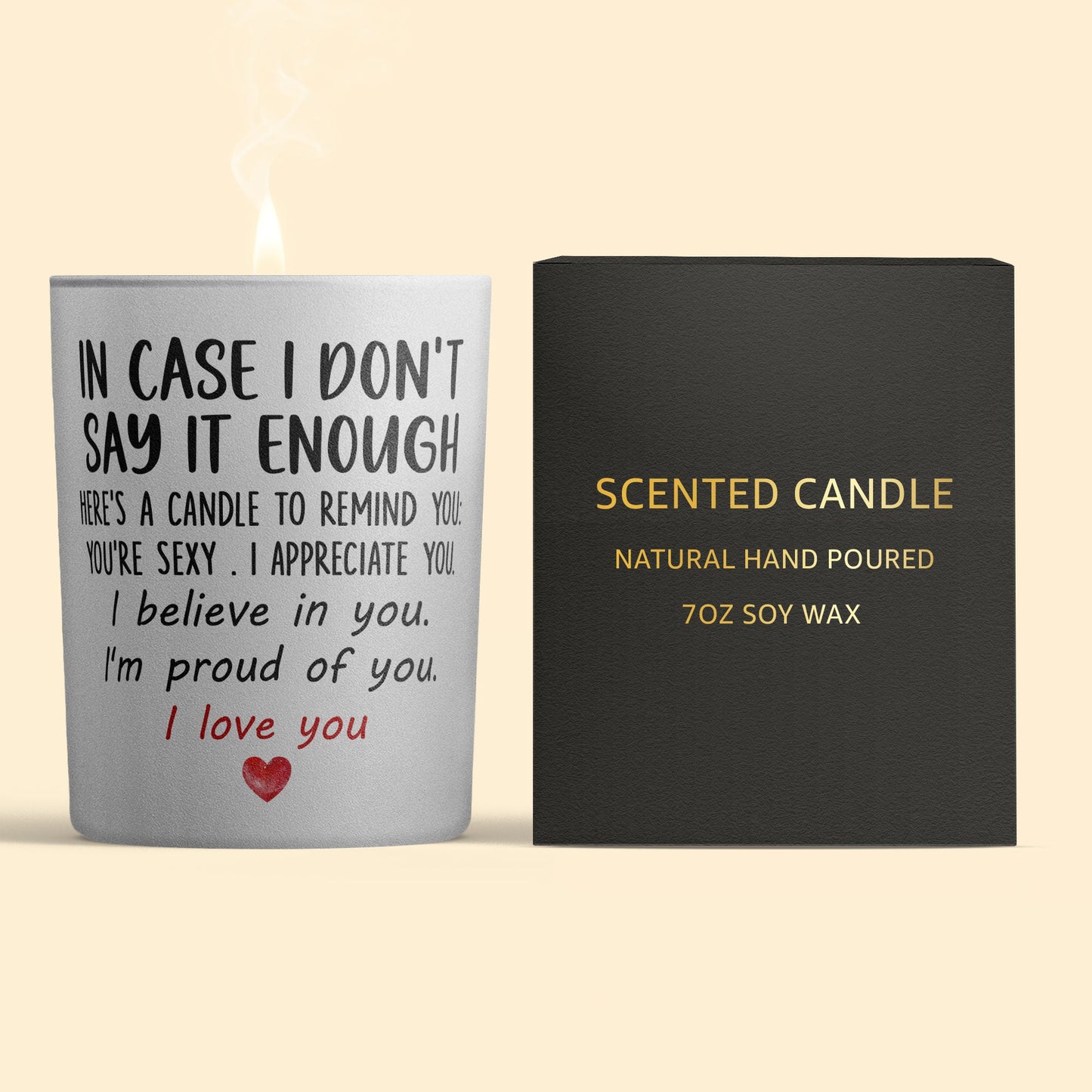 Anniversary Gifts I Love You - Personalized Candle