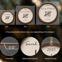 Anniversary Ornament, 5th Anniversary, Any Anniversary Year - Personalized Wooden Ornament