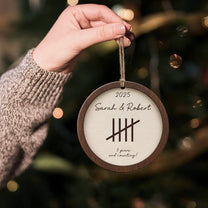 Anniversary Ornament, 5th Anniversary, Any Anniversary Year - Personalized Wooden Ornament