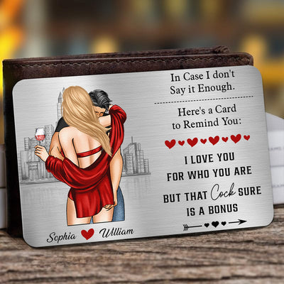 Anniversary Reminder Card For Couples, Him, Her - Personalized Aluminum Wallet Card