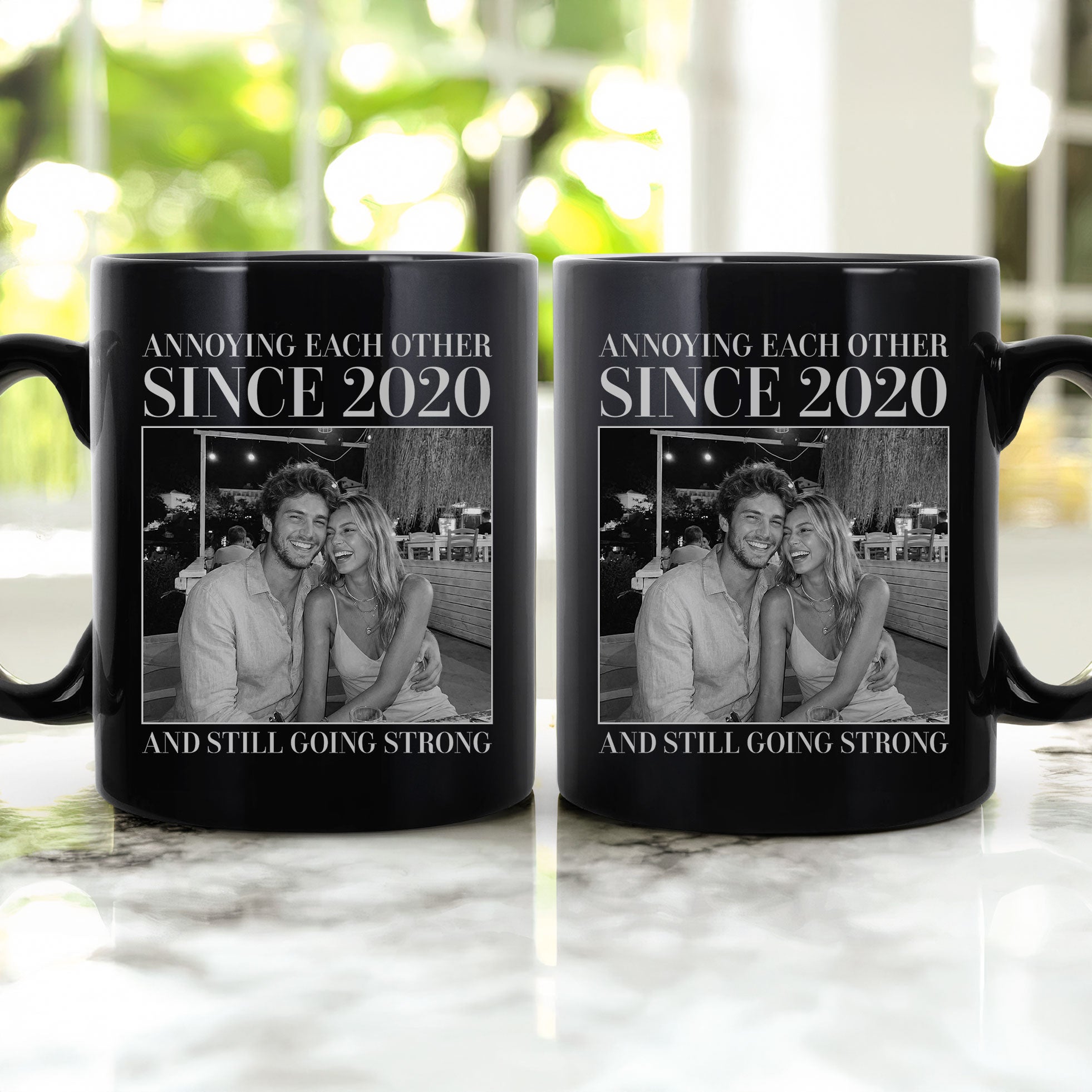 Annoying Each Other ... And Still Going Strong - Vintage Version - Personalized Photo Mug