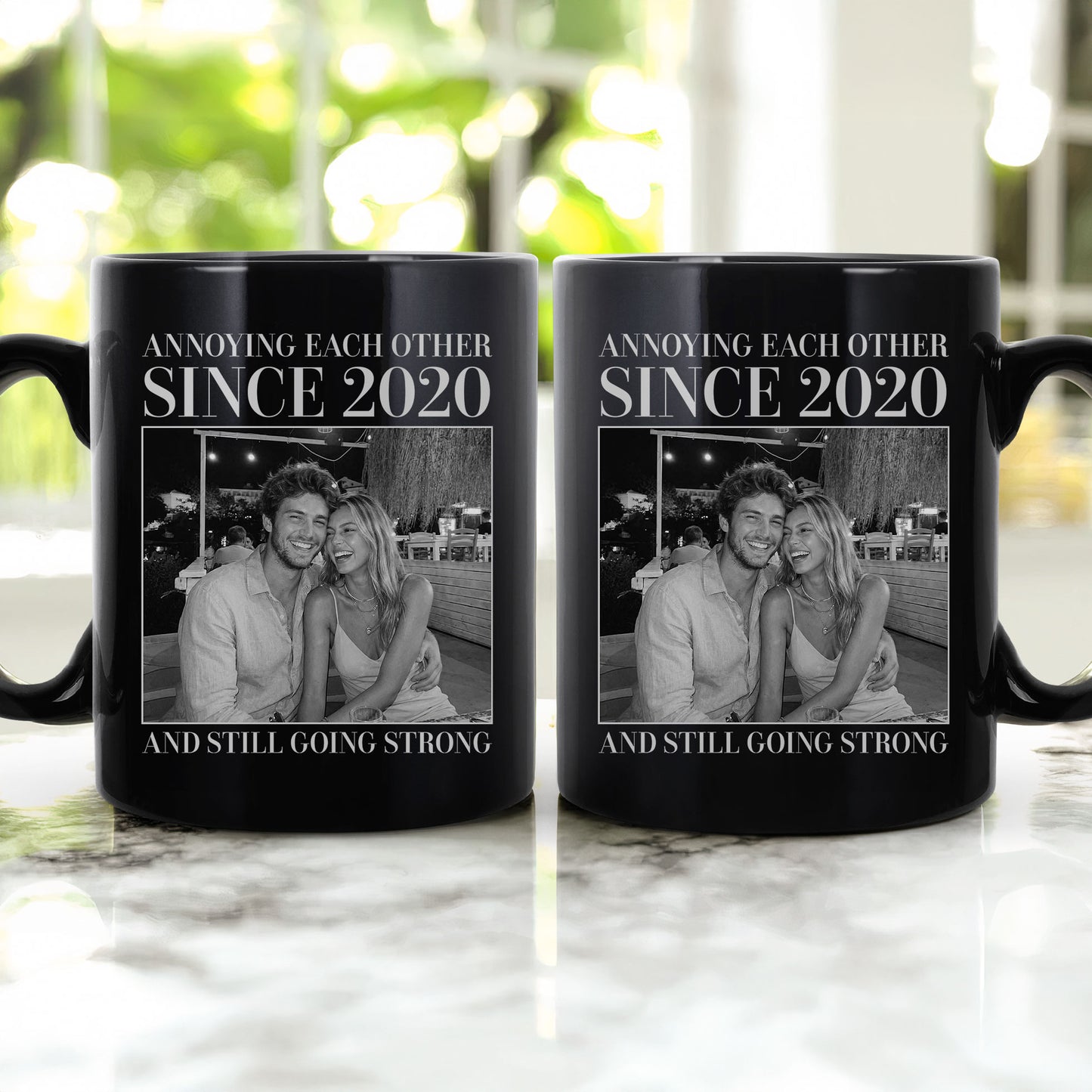 Annoying Each Other ... And Still Going Strong - Vintage Version - Personalized Photo Mug