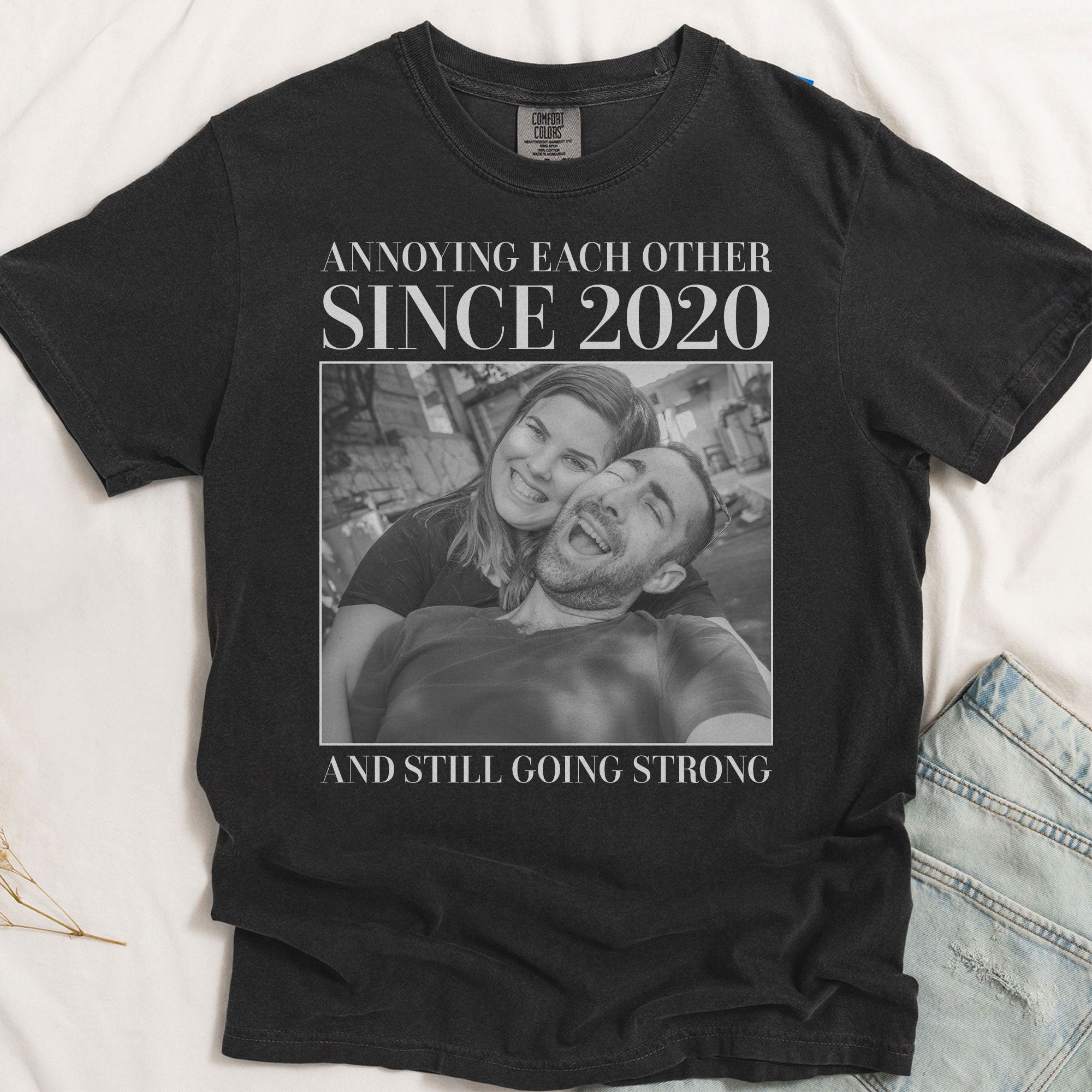 Annoying Each Other ... And Still Going Strong - Vintage Version - Personalized Photo Comfort Tee