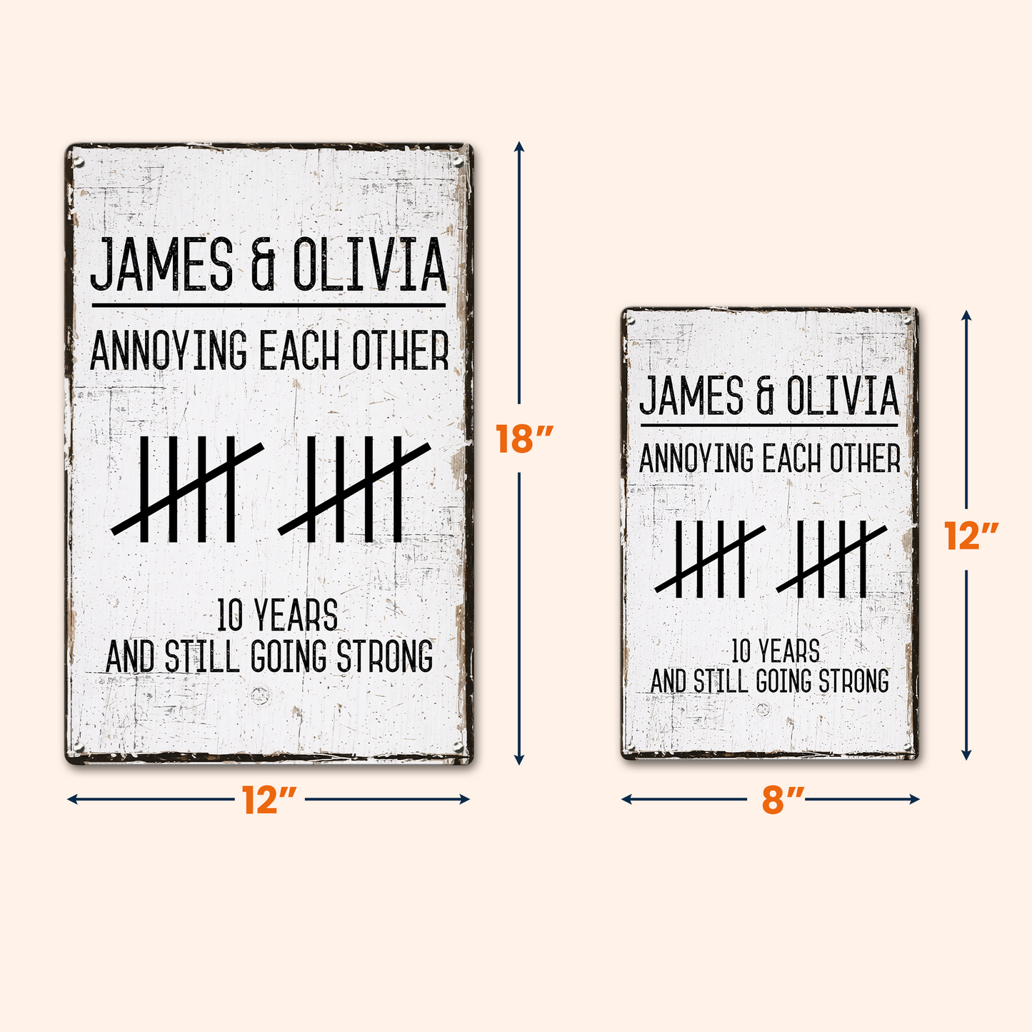 Annoying Each Other And Still Going Strong - Personalized Metal Sign