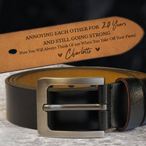 Annoying Each Other For Many Years - Personalized Engraved Leather Belt